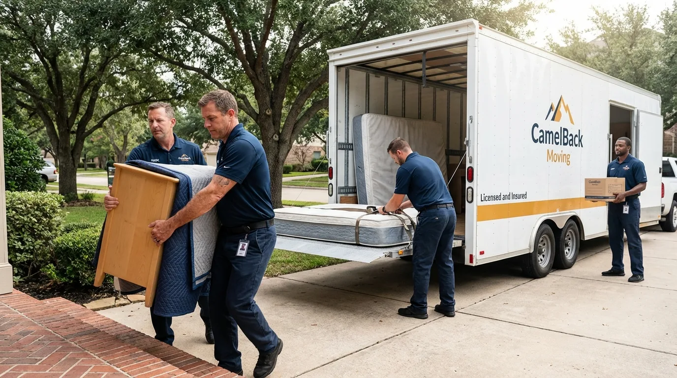 Crew loading residential truck for cross-state move from Union, KY
