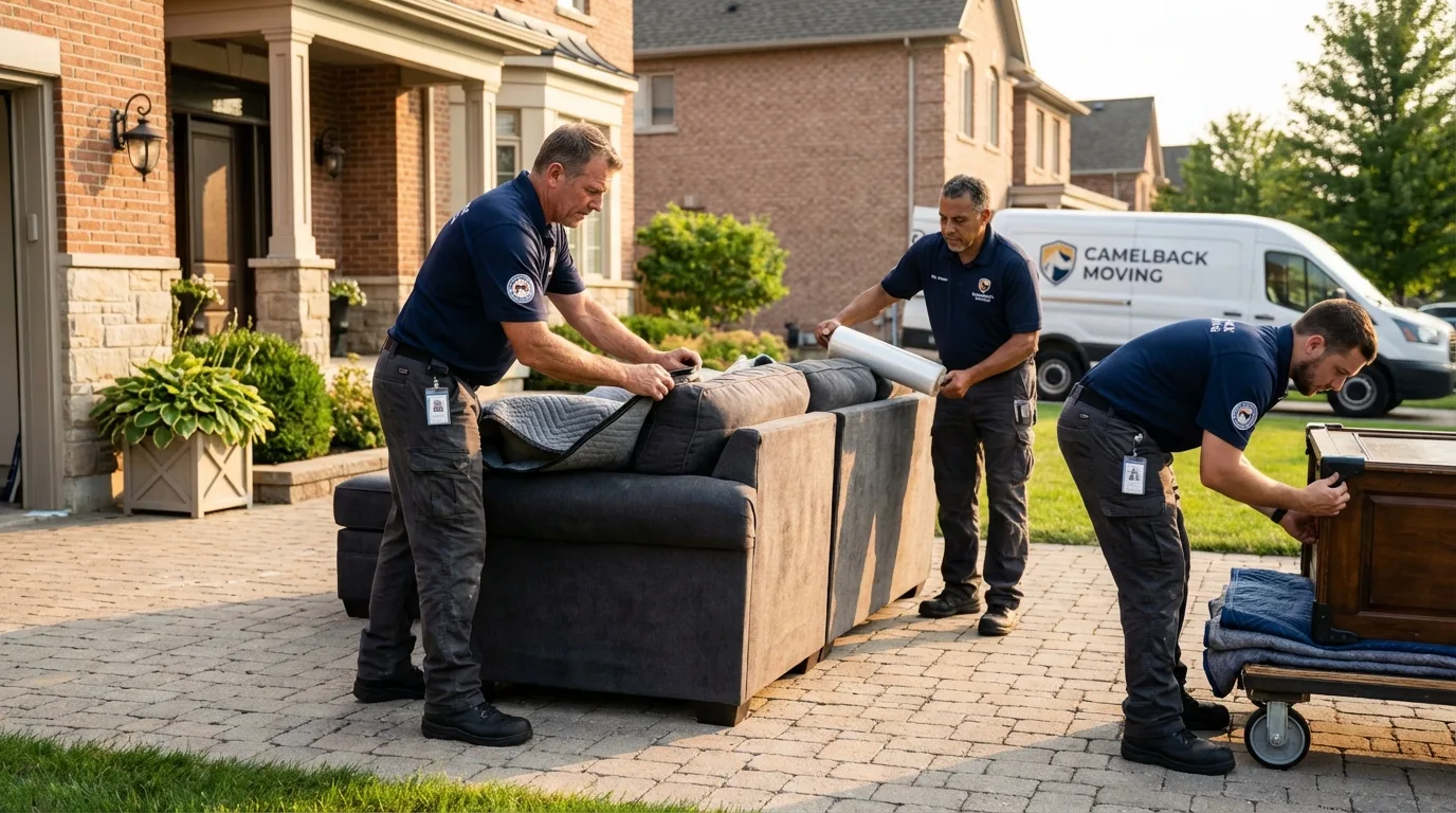 Large estate moving crew wrapping furniture in Union, KY